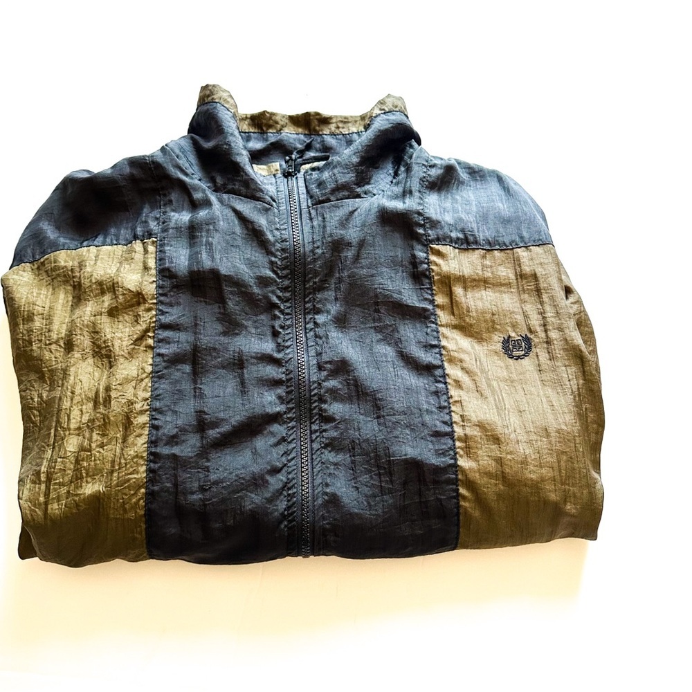 Vintage Givenchy Logo Bomber Windbreaker Jacket Olive & Navy L - Picture 4 of 16
